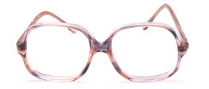 Original vintage women's frame in pink and brown marbled acetate, oval and square oversized shape