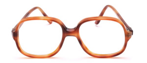 Original vintage women's frame in light brown acetate with an oval, square, oversized shape