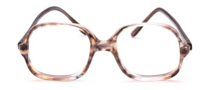 Original vintage women's frame in brown acetate, oval-shaped, square, oversized