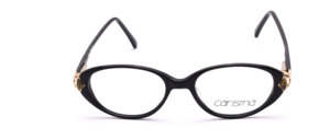 Oval vintage Frames made by Carisma in black color, with beautiful golden hinges