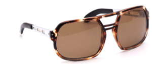Vintage 70ies sunglasses with brown freckled front and silver metal arms